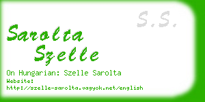 sarolta szelle business card